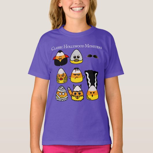 Classic Hollywood Monsters Candy Corn T-Shirt (Voorkant)