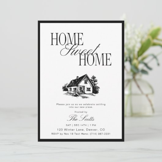 Classic Home Sweet Some Housewarming Kaart (Staand voorkant)