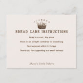 Classic Homemade Bakery Bread Care Instructions Bedankkaart (Voorkant)