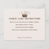 Classic Homemade Bakery Cookie Care Instructions Bedankkaart (Voorkant)