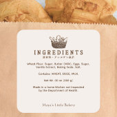 Classic Homemade Bakery Ingredient Product Vierkante Sticker