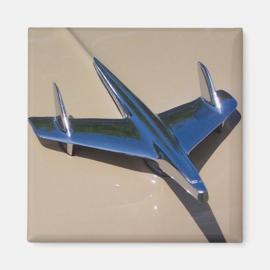 Classic Hood ornament met beigh achtergrond Magneet (Voorkant)