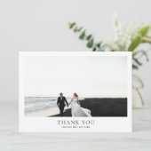 Classic Horizontal Romantic Photo Wedding Bedankkaart (Staand voorkant)