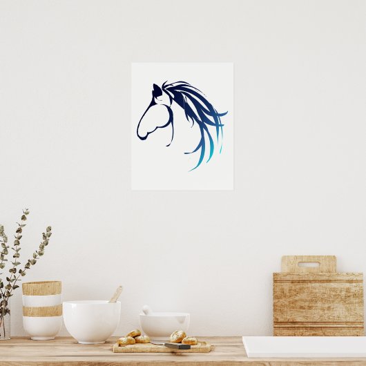 Classic Horse Head Logo Poster (Keuken)