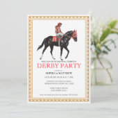 Classic Horse Racing Derby Party Invitation Kaart (Staand voorkant)