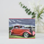 Classic Hotrod Car Briefkaart (Staand voorkant)