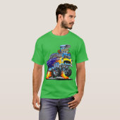 Classic Hotrod Muskar Flames Big Engine T-shirt (Voorkant volledig)