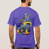 Classic Hotrod Muskar Flames Big Engine T-shirt (Achterkant)