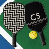 Classic Houndstooth Monogram Gebroken wit Pickleball Paddle
