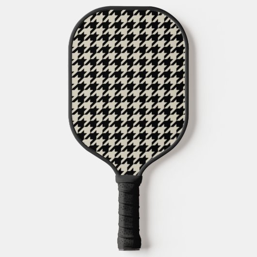 Classic Houndstooth Monogram Gebroken wit Pickleball Paddle (Voorkant)