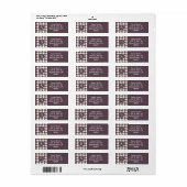 Classic Houndstooth Pattern Paarse Plum en Wit Etiket (Full Sheet)