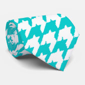 Classic Houndstooth turquoise Stropdas (Opgerold)