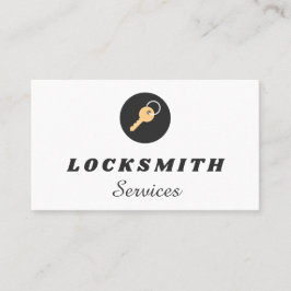 Classic House Key Logo Residential Locksmith Bold Visitekaartje