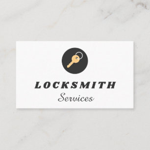 Classic House Key Logo Residential Locksmith Bold Visitekaartje
