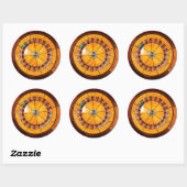 Classic Houten Roulette Wiel Ronde Stickers (Vel)