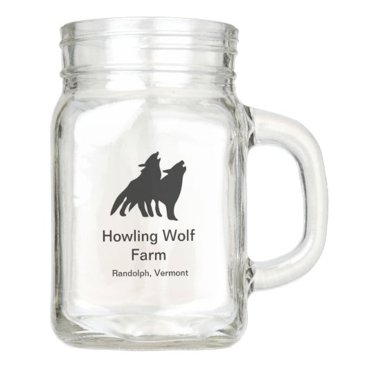 Classic Howling Wolf Mason Jar (Voorkant)