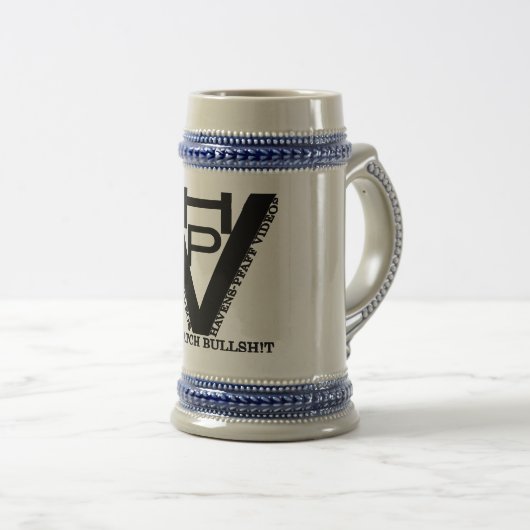 Classic HPV Logo Design op een stevige Stein! Bierpul (Voorkant rechts)