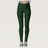 Classic hunter green black buffalo plaid patterned leggings (Voorkant)
