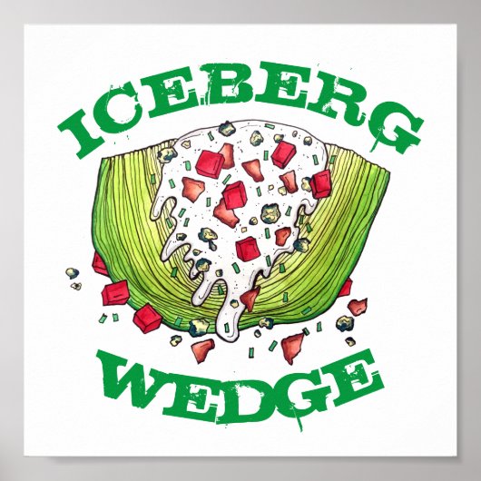Classic Iceberg Lettuce Wedge Salad Food Foodie Poster (Voorkant)