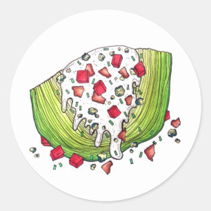 Classic Iceberg Lettuce Wedge Salad Food Foodie Ronde Sticker