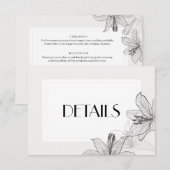 Classic Illustrated Floral Lilies Detail Informatiekaartje (Voorkant / Achterkant)