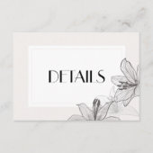 Classic Illustrated Floral Lilies Detail Informatiekaartje (Voorkant)