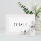 Classic Illustrated Floral Lilies Detail Informatiekaartje (Staand voorkant)