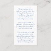 Classic In Loving Memory Photo Prayer Cards Visitekaartje (Achterkant)