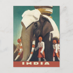 Classic India vintage poster illustratie Briefkaart