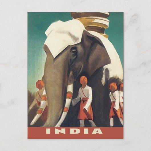Classic India vintage poster illustratie Briefkaart (Voorkant)