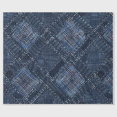 Classic Indigo Diamond Stitch Denim Pattern Cadeaupapier (Vlak)