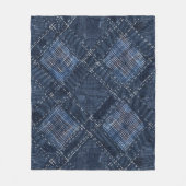 Classic Indigo Diamond Stitch Denim Pattern Fleece Deken (Voorkant)