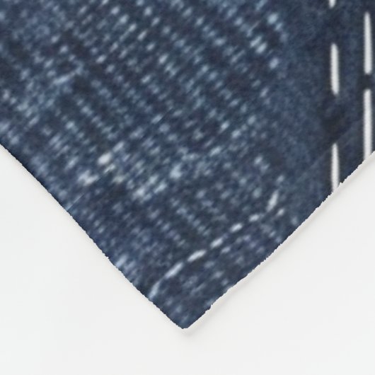 Classic Indigo Diamond Stitch Denim Pattern Fleece Deken (Hoek)