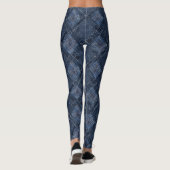 Classic Indigo Diamond Stitch Denim Pattern Leggings (Achterkant)