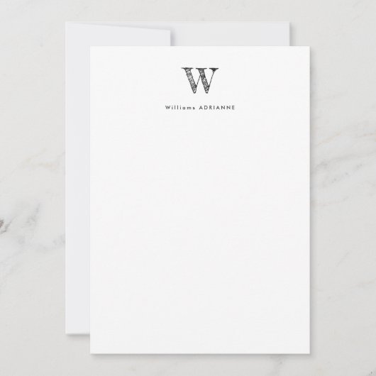 Classic Initiaal Notecard Kaart (Voorkant)