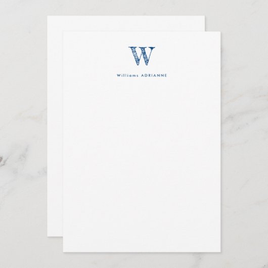 Classic Initiaal Notecard Kaart (Voorkant / Achterkant)