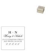 Classic Initialen Trouwnamen & Retouradres Rubberstempel (Gestempeld)