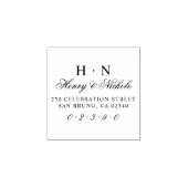 Classic Initialen Trouwnamen & Retouradres Rubberstempel (Afrduk)