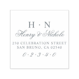 Classic Initialen Trouwnamen & Retouradres Zelfinktende Stempel