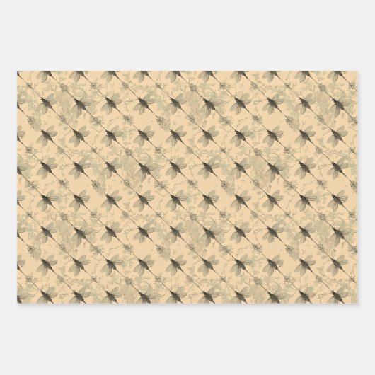 Classic Insects Pattern Inpakpapier Vel (Voorkant 2)