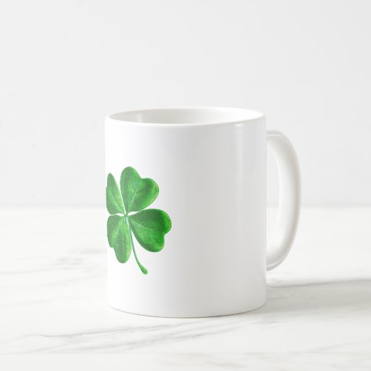 Classic Irish four leaf Clover-ontwerp Koffiemok (Voorkant rechts)