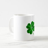Classic Irish four leaf Clover-ontwerp Koffiemok (Voorkant links)