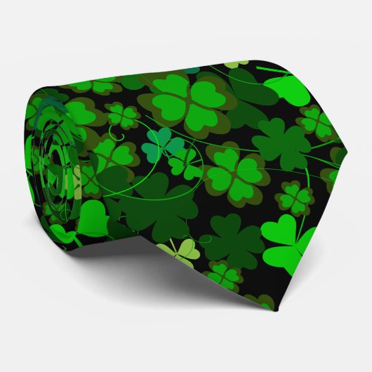 Classic Irish Shamrock Dubbelzijdig Stropdas (Opgerold)