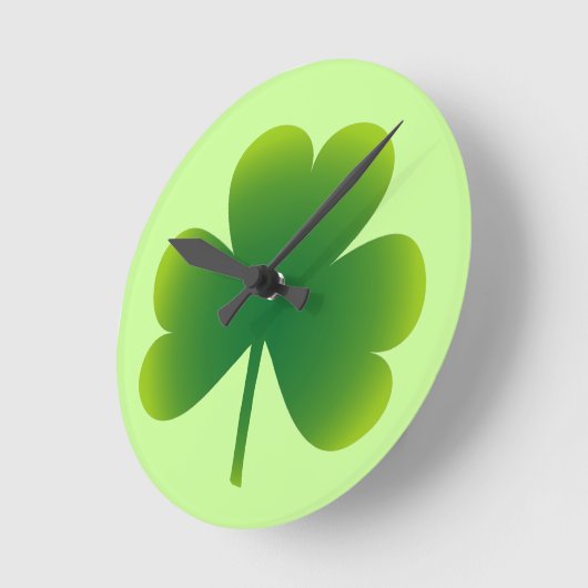 Classic Irish Shamrock Ronde Klok (Hoek)