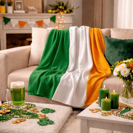 Classic Irish Tricolor Inspired  Fleece Deken