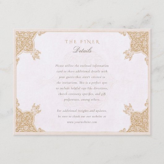 Classic Islamitisch Bloemen Bruiloft Informatie Ka Informatiekaartje (Voorkant)