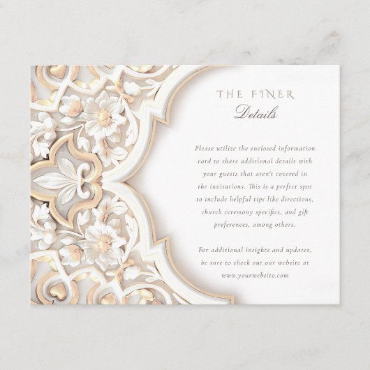 Classic Islamitisch Bloemen Bruiloft Informatie Ka Informatiekaartje (Voorkant)