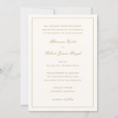 Classic Ivory and Gold Border Timeless Wedding Kaart (Voorkant)