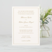 Classic Ivory and Gold Border Timeless Wedding