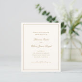 Classic Ivory and Gold Budget Wedding Save Date (Staand voorkant)